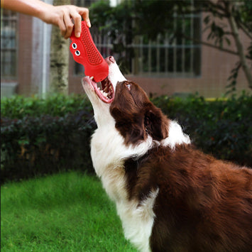 Pet Rubber Rugby Chew Teething Interactive Toy