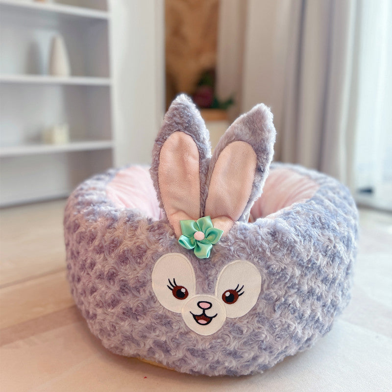 Cartoon Plush Round Pet Nest Cushion For All Seasons