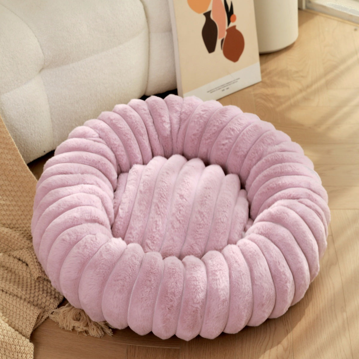 High Weight Plush Round Pet Nest Warm Winter Kennel Mat