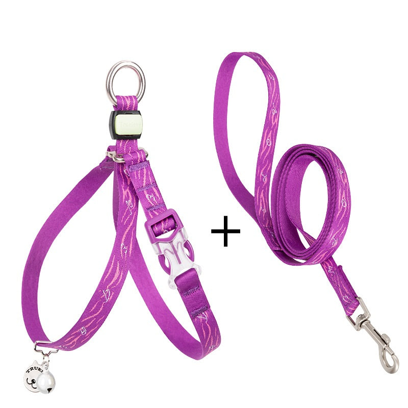 Pet Chest Harness Bell Vest Leash Walking Control Strap