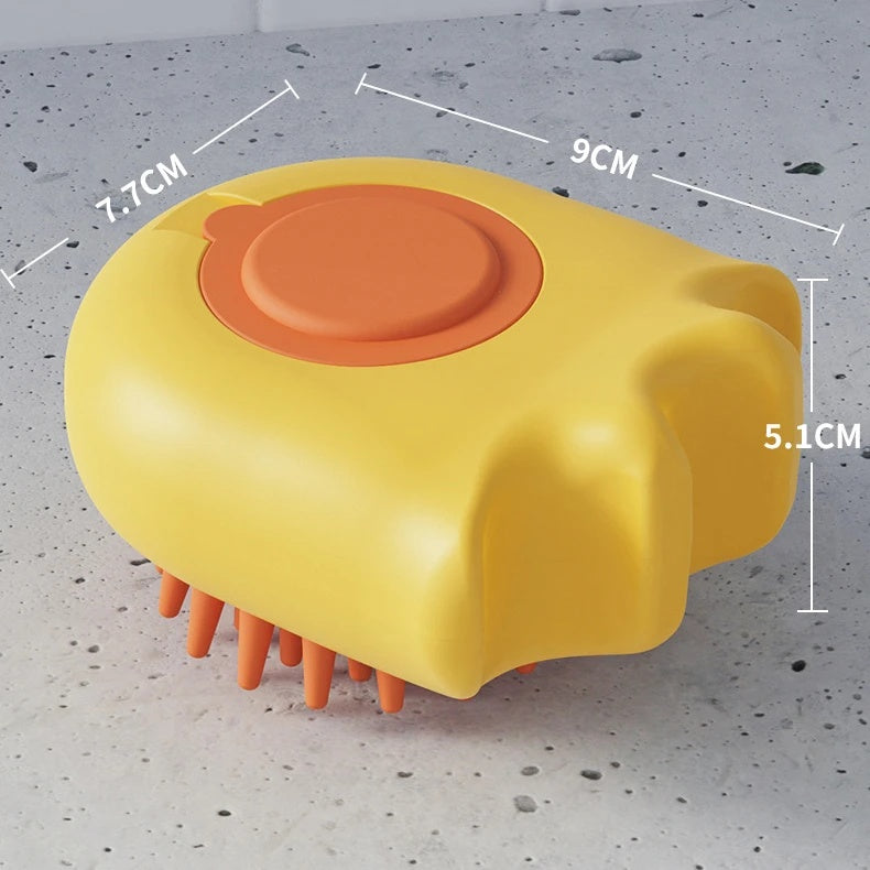 Pet Bath Massage Brush Shampoo Dispensing Grooming Cleaning Tool