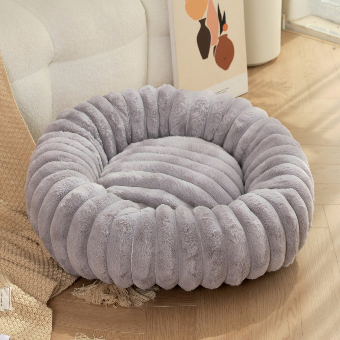 High Weight Plush Round Pet Nest Warm Winter Kennel Mat