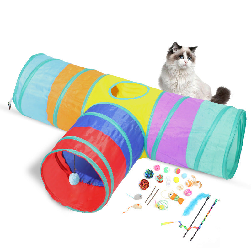 Pet Foldable Tunnel Climbing Interactive Toy