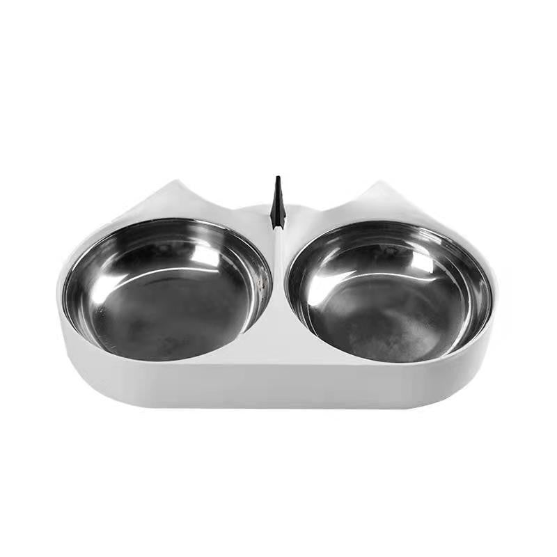 Pet Capsule Automatic Double Bowl Feeding Dispenser