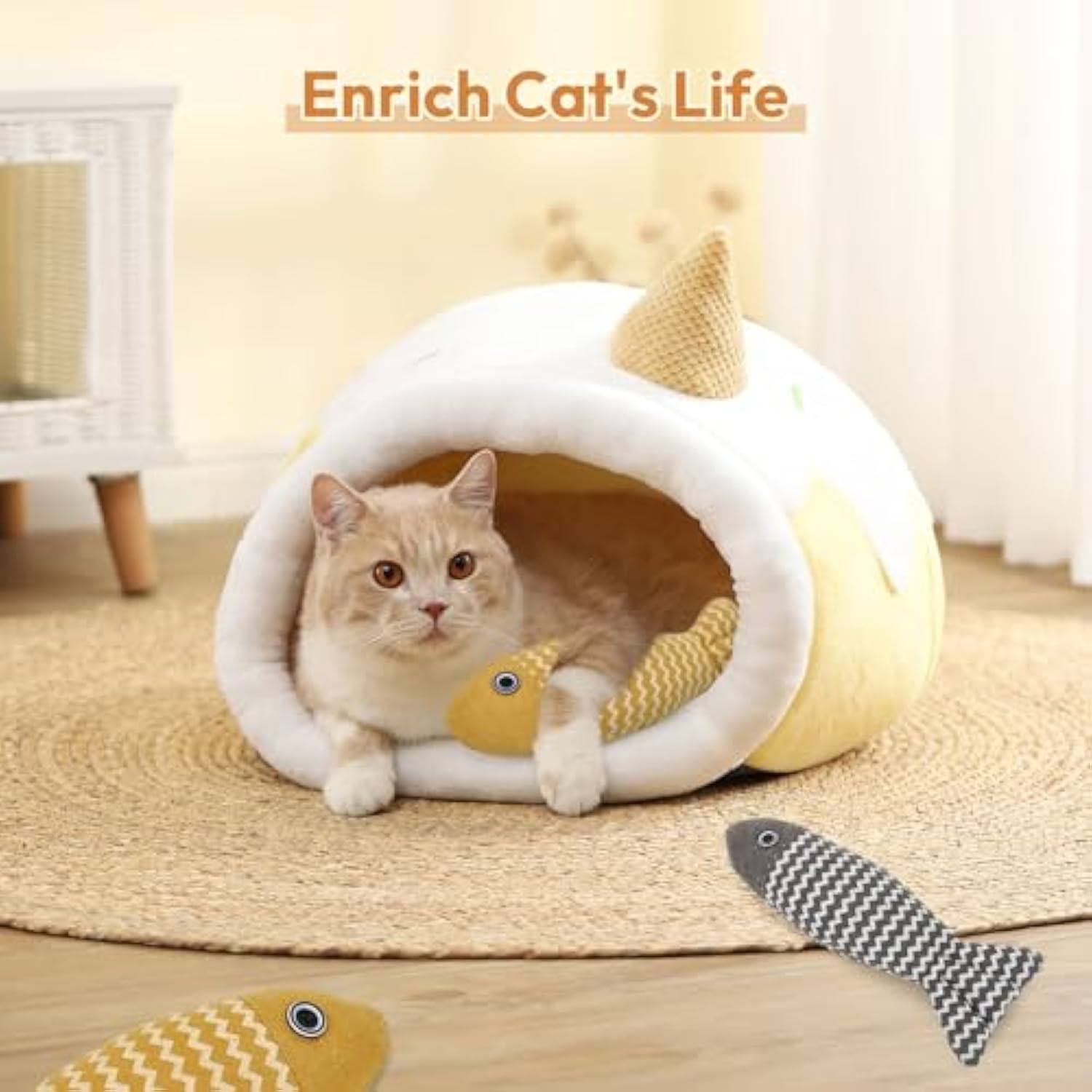 Pet Catnip Fish Toy Set Interactive Self Play Kitten Toys