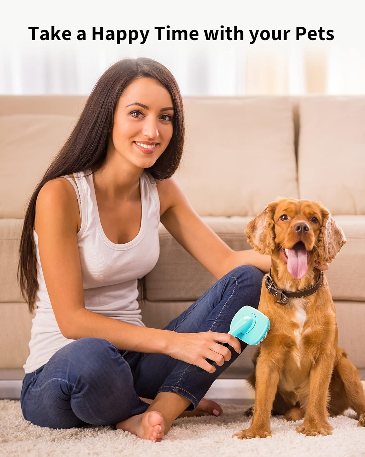 Pet Grooming Brush Shedding Hair Removal Care Tool