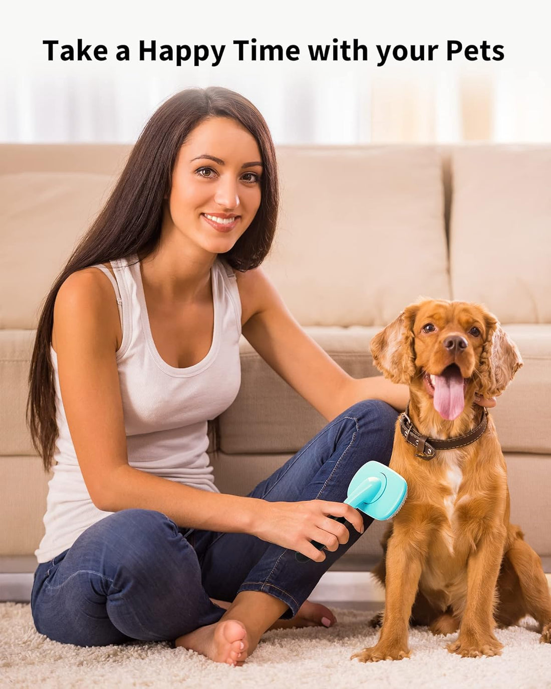 Pet Grooming Brush Shedding Hair Removal Care Tool