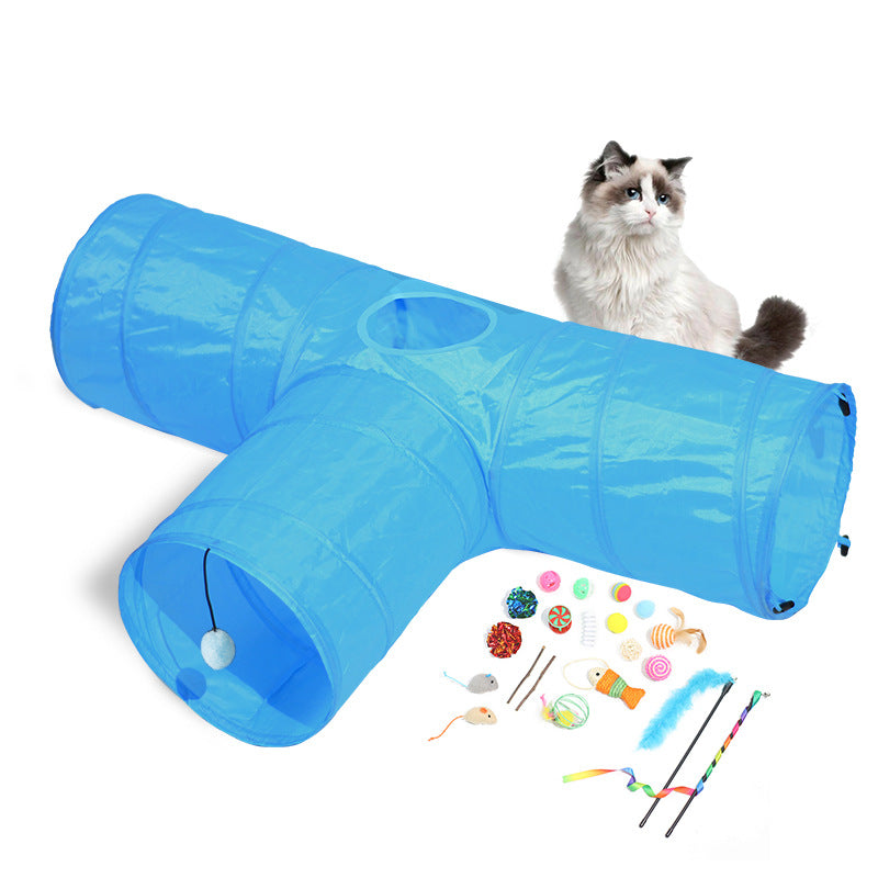Pet Foldable Tunnel Climbing Interactive Toy