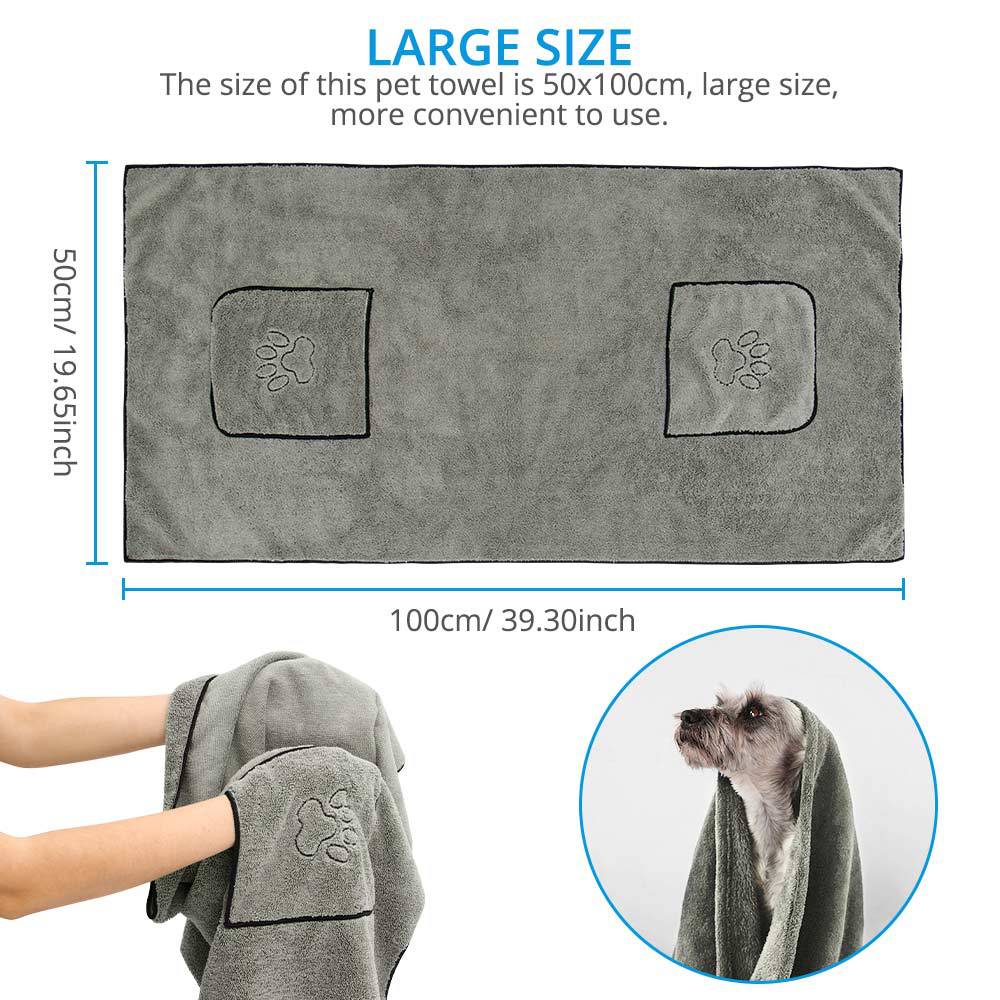 Pet Super Absorbent Bathrobe Bath Towel Drying Coat