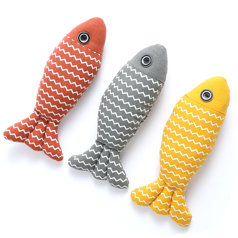 Pet Catnip Fish Toy Set Interactive Self Play Kitten Toys