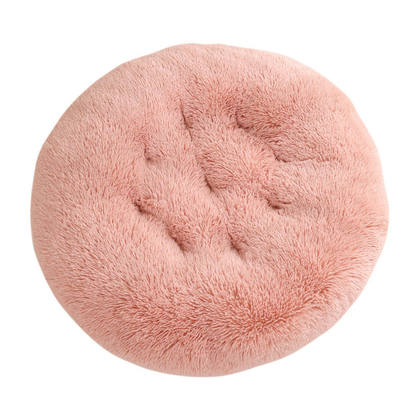 Round Plush Warm Pet Sleeping Mat And Bed