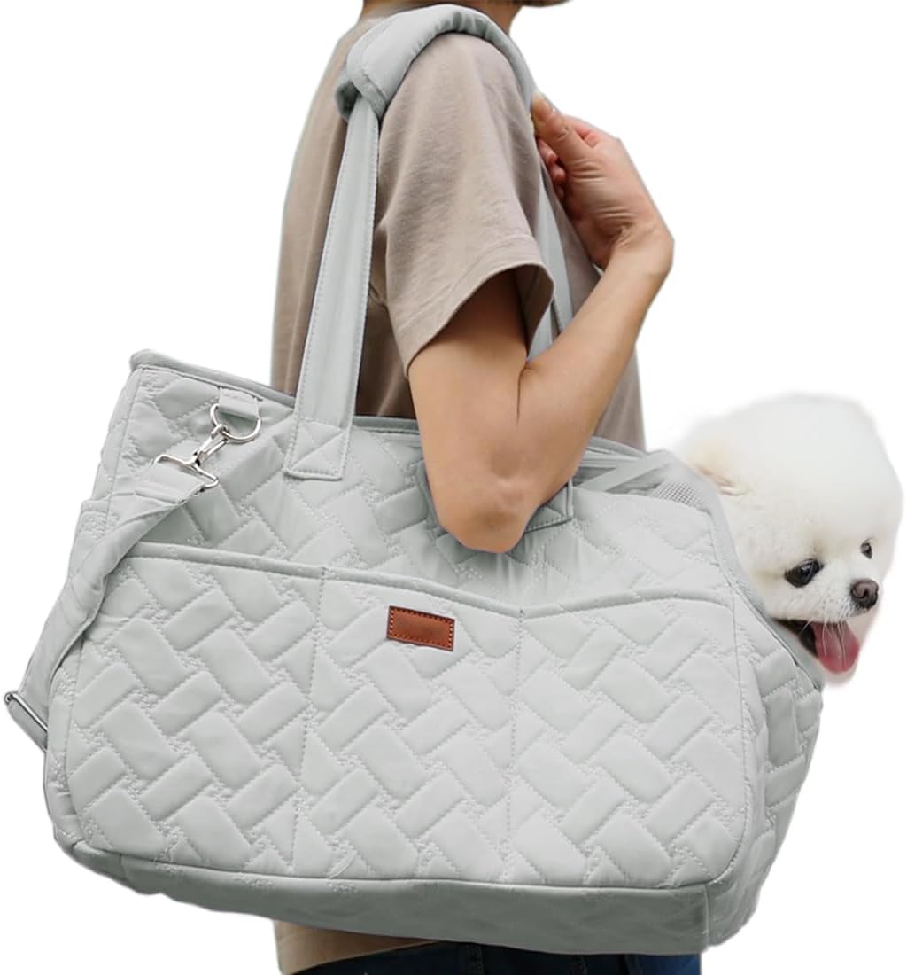 Breathable Mesh Pet Carrier Handbag With Pockets And Cushion
