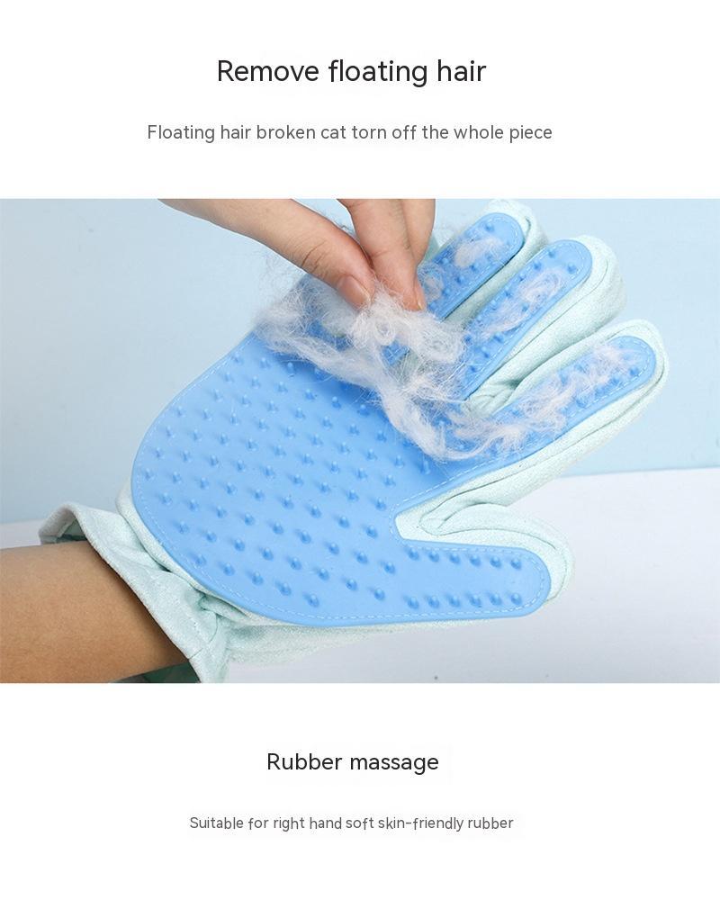 Pet Five Finger Grooming Gloves Bath Massage Hair Cleaning Tool