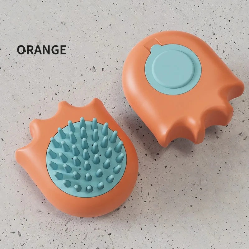Pet Bath Massage Brush Shampoo Dispensing Grooming Cleaning Tool