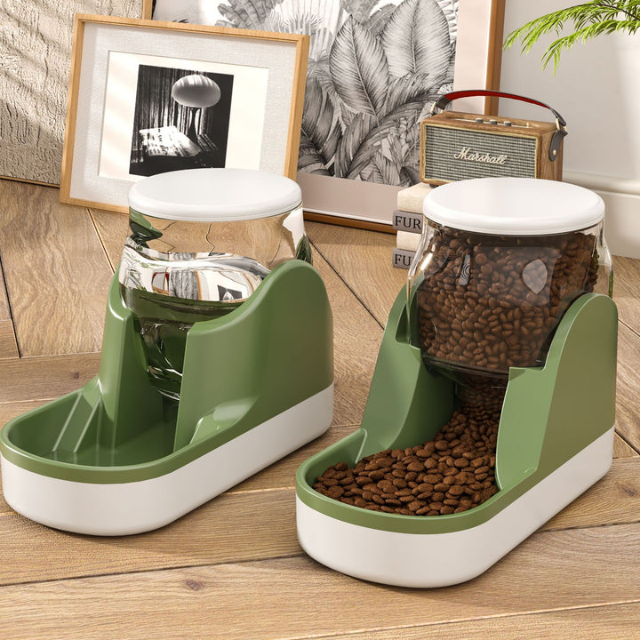 Pet Automatic Water Fountain Food Dispenser Large Capacity Bowl
