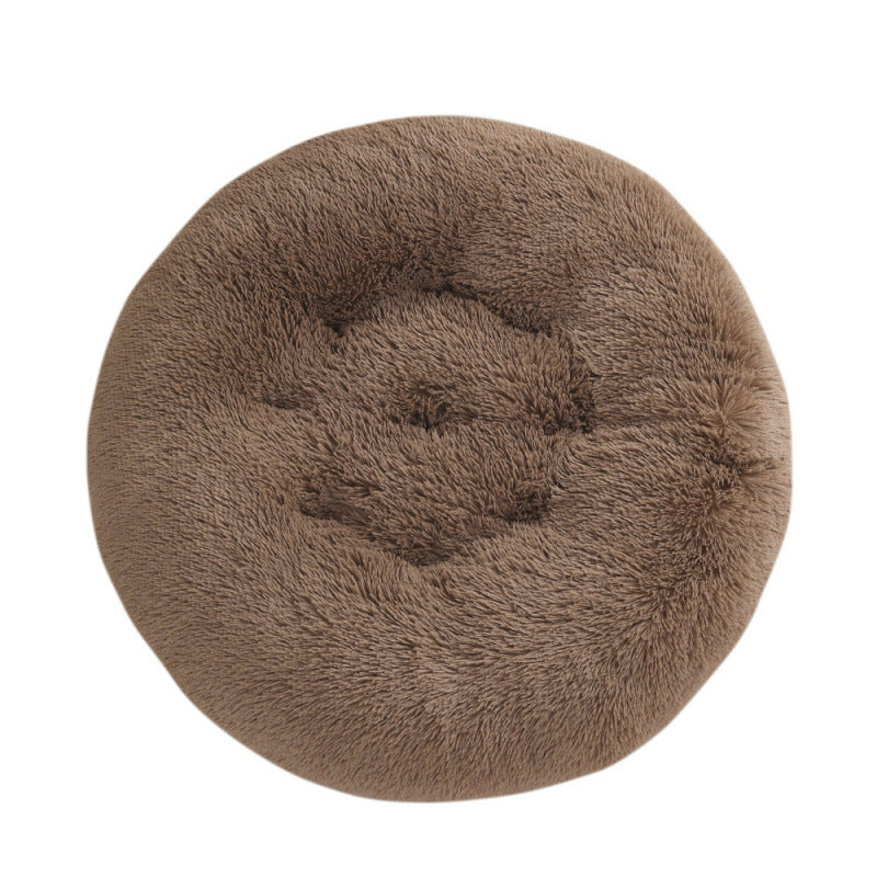 Round Plush Warm Pet Sleeping Mat And Bed