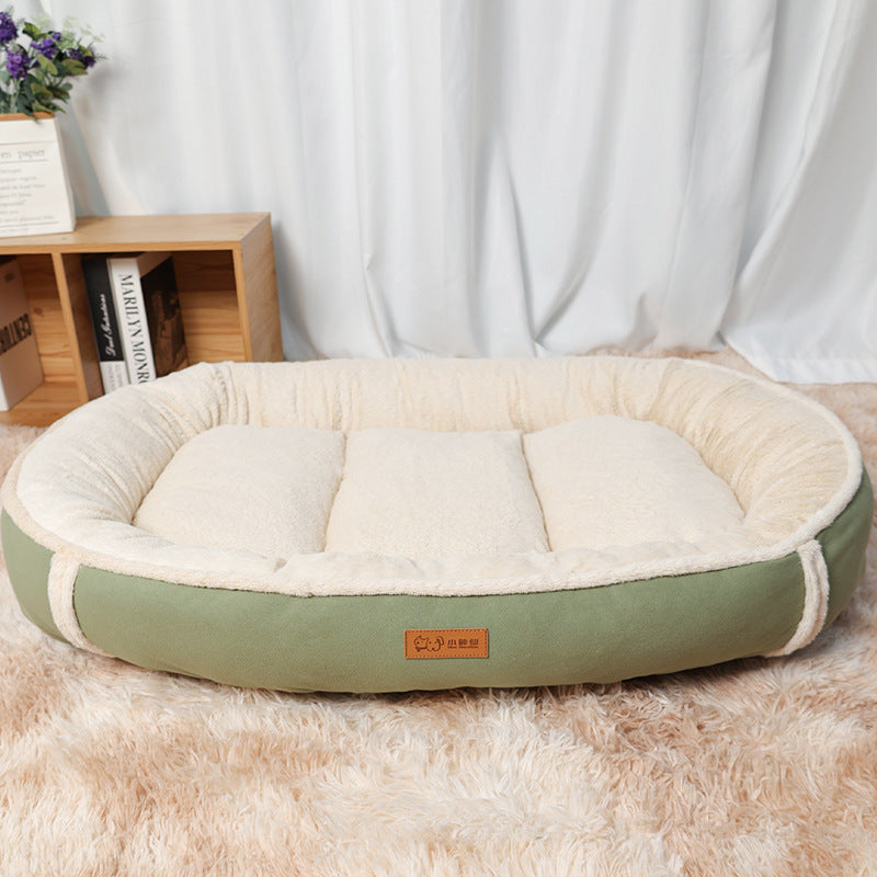 Linen Round Non Slip Pet Bed Mat Nest