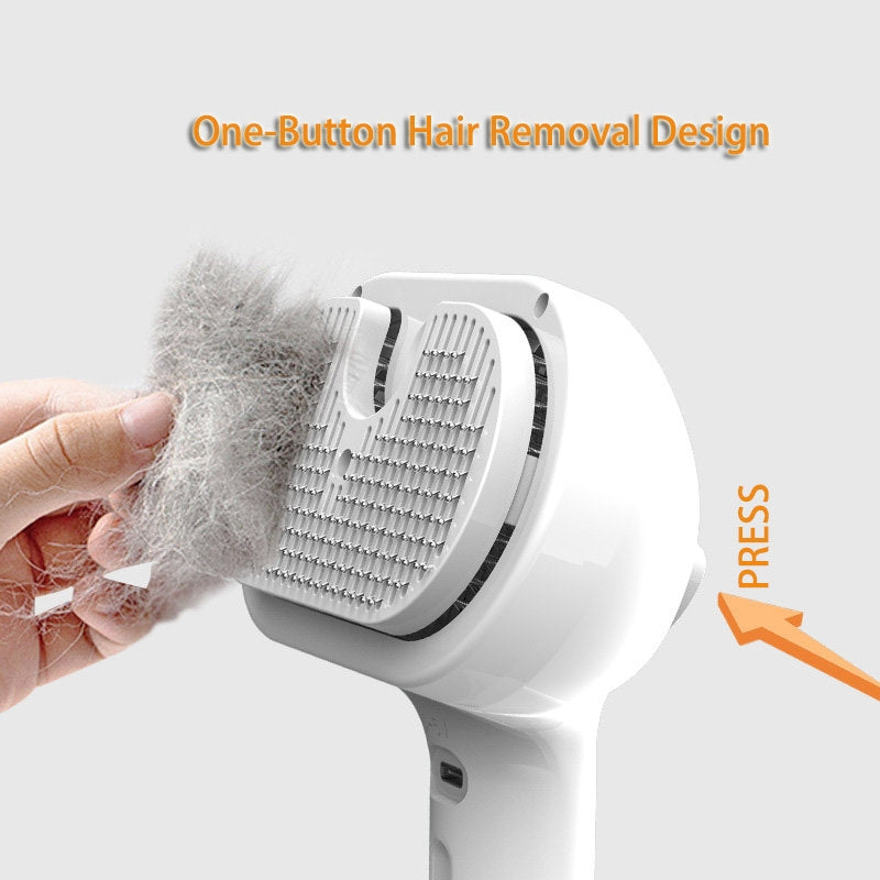 Pet Grooming Self Cleaning Hair Removal Comb With Mist Humidifier