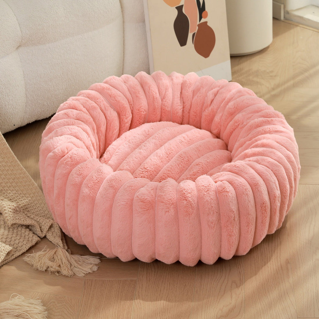 High Weight Plush Round Pet Nest Warm Winter Kennel Mat