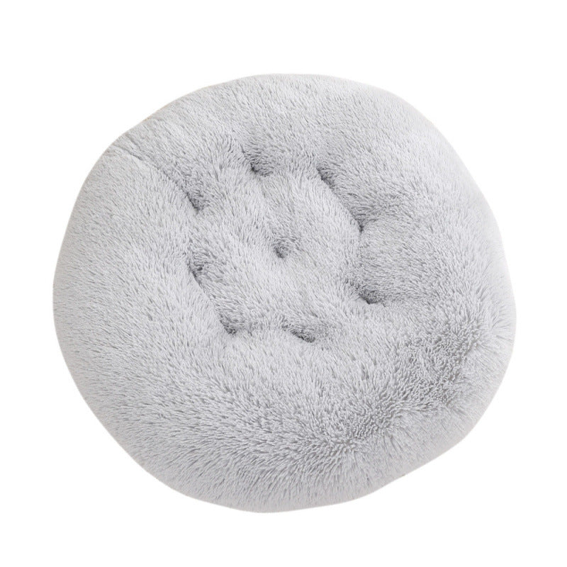 Round Plush Warm Pet Sleeping Mat And Bed