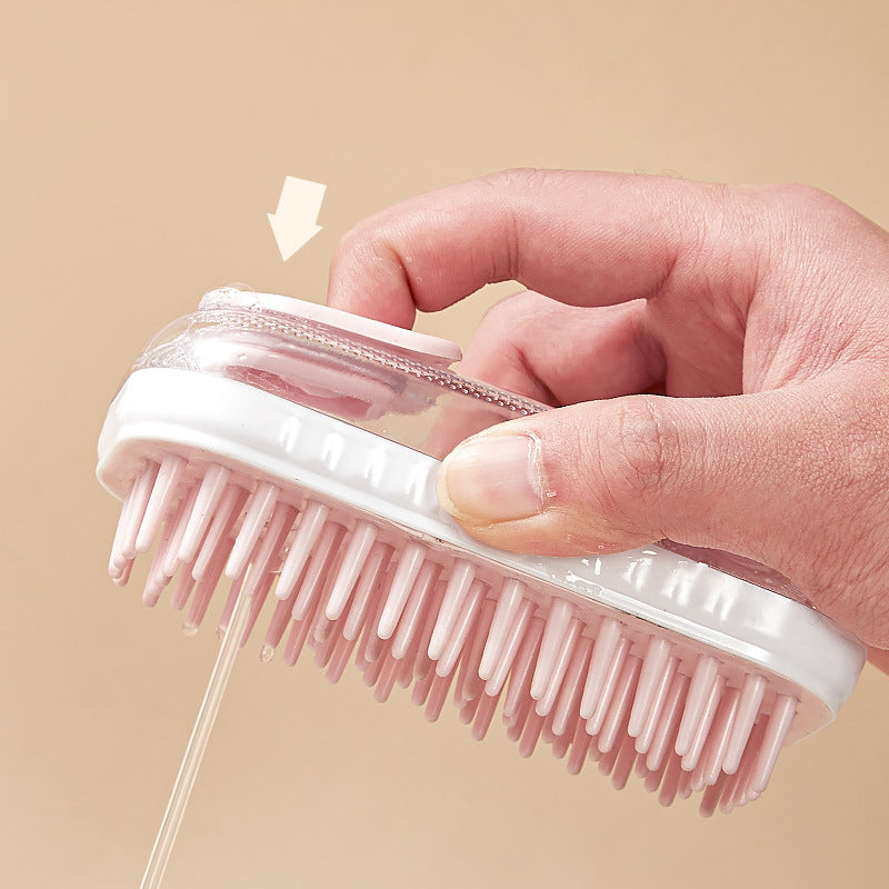 Pet Silicone Bath Massage Brush Cleaning Foam Grooming Tool