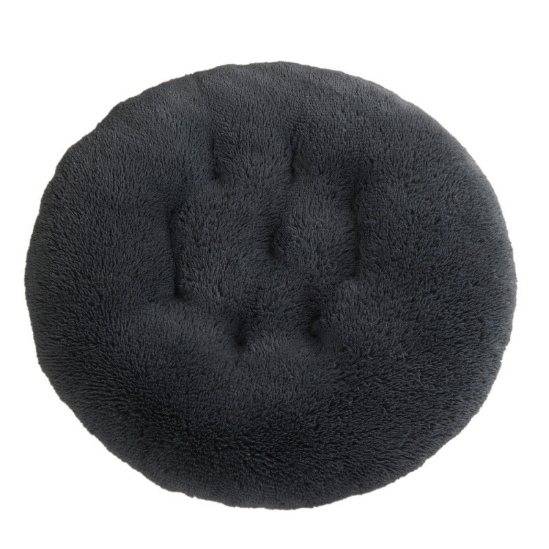 Round Plush Warm Pet Sleeping Mat And Bed