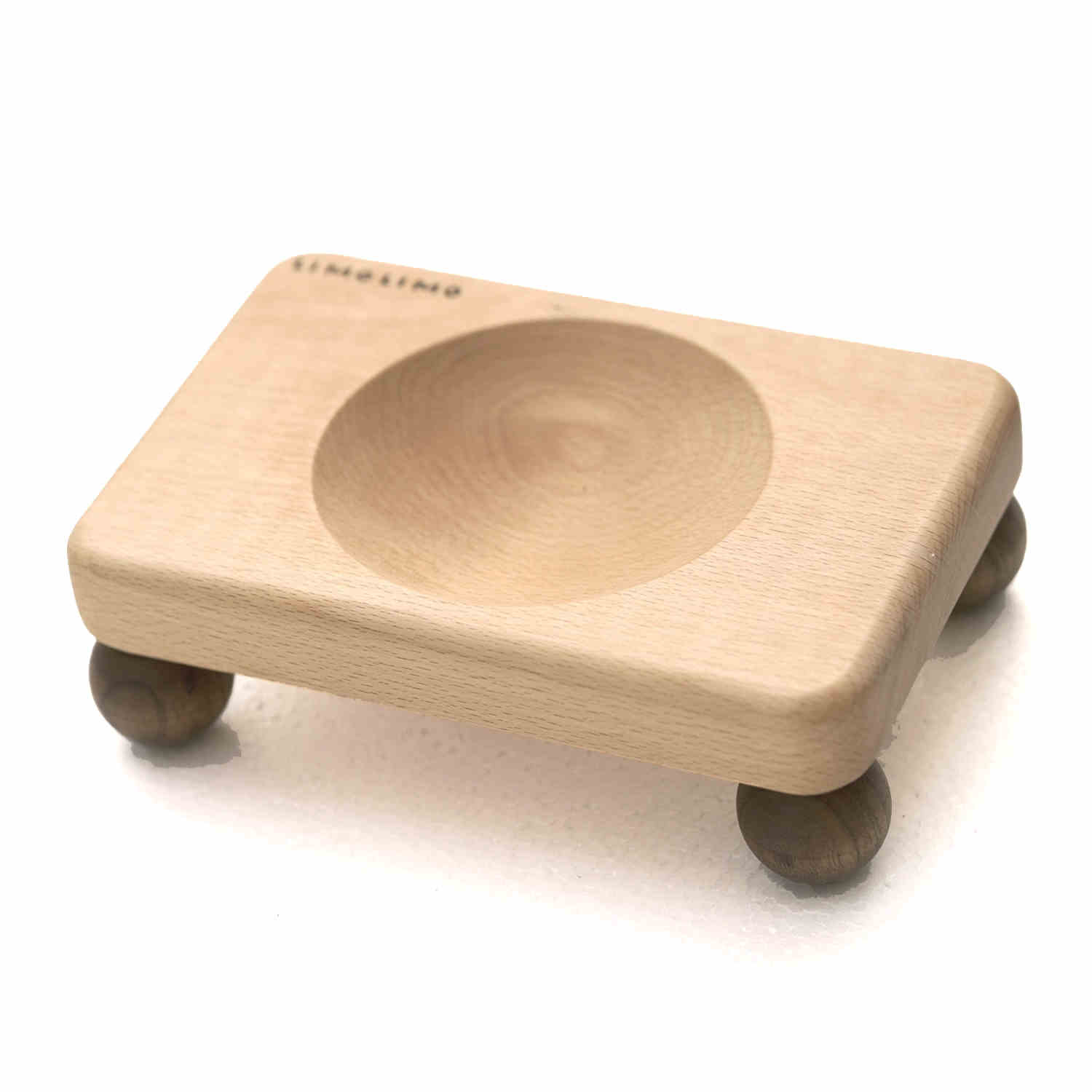 Pet Solid Wood Stand Ceramic Feeding Bowl