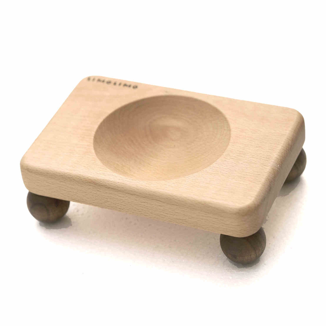 Pet Solid Wood Stand Ceramic Feeding Bowl