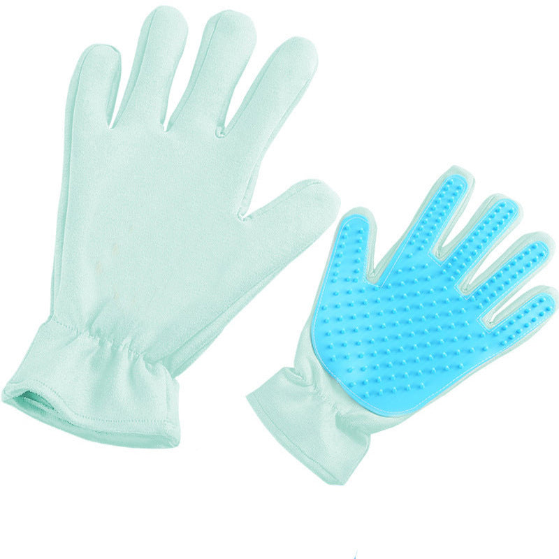 Pet Five Finger Grooming Gloves Bath Massage Hair Cleaning Tool