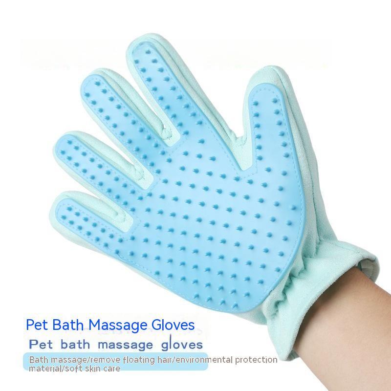 Pet Five Finger Grooming Gloves Bath Massage Hair Cleaning Tool