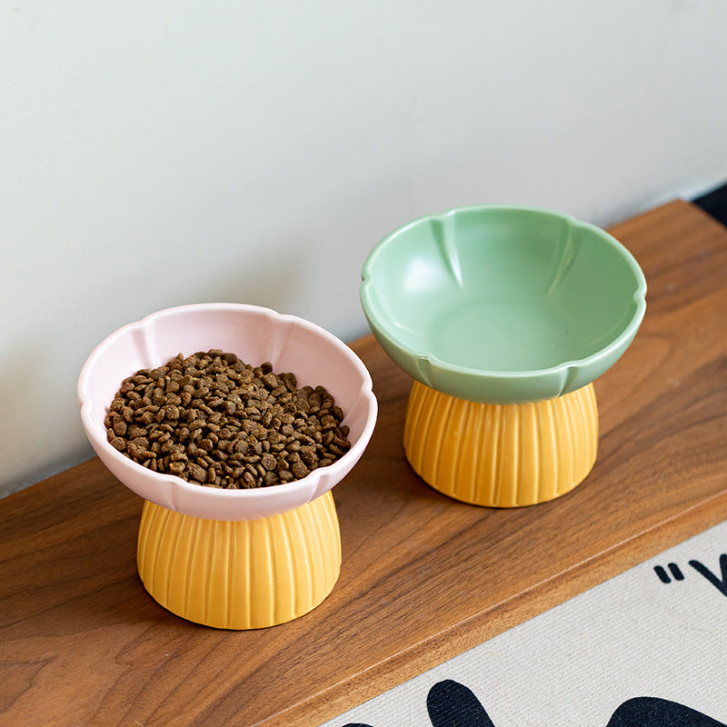 Pet Macaron Color Ceramic Feeding Bowl