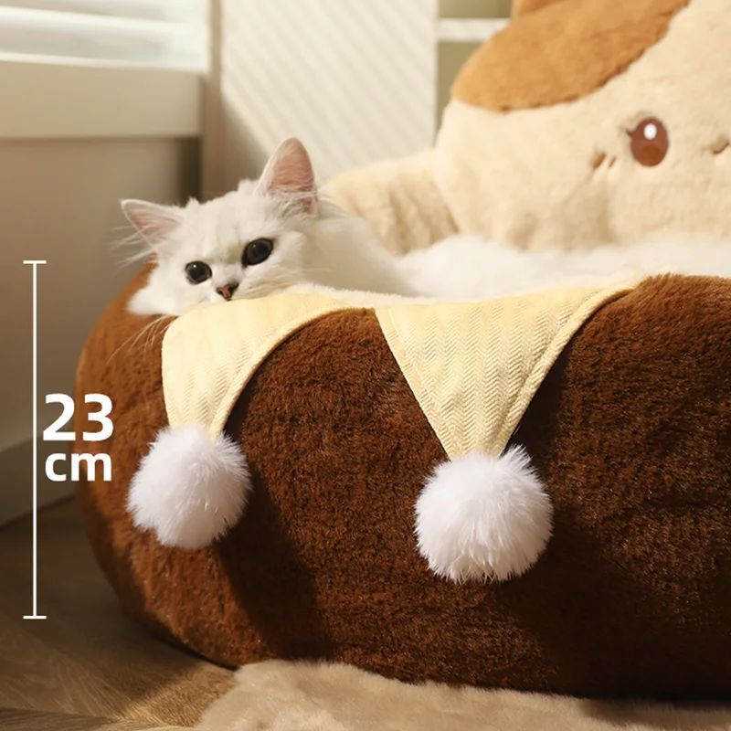 Round Soft Winter Warm Pet Sofa Bed Deep Sleep Cushion