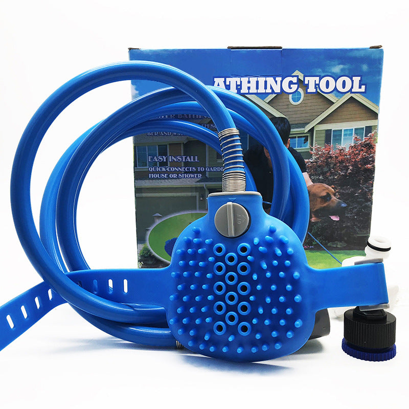 Pet Outdoor Bath Shower Cleaning Grooming Brush Tool