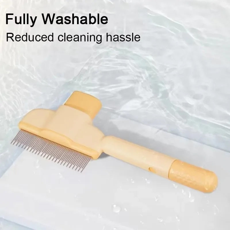 Pet Grooming Brush One Click Hair Removal Gentle Skin Care