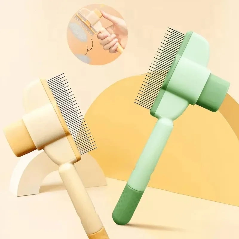Pet Grooming Brush One Click Hair Removal Gentle Skin Care