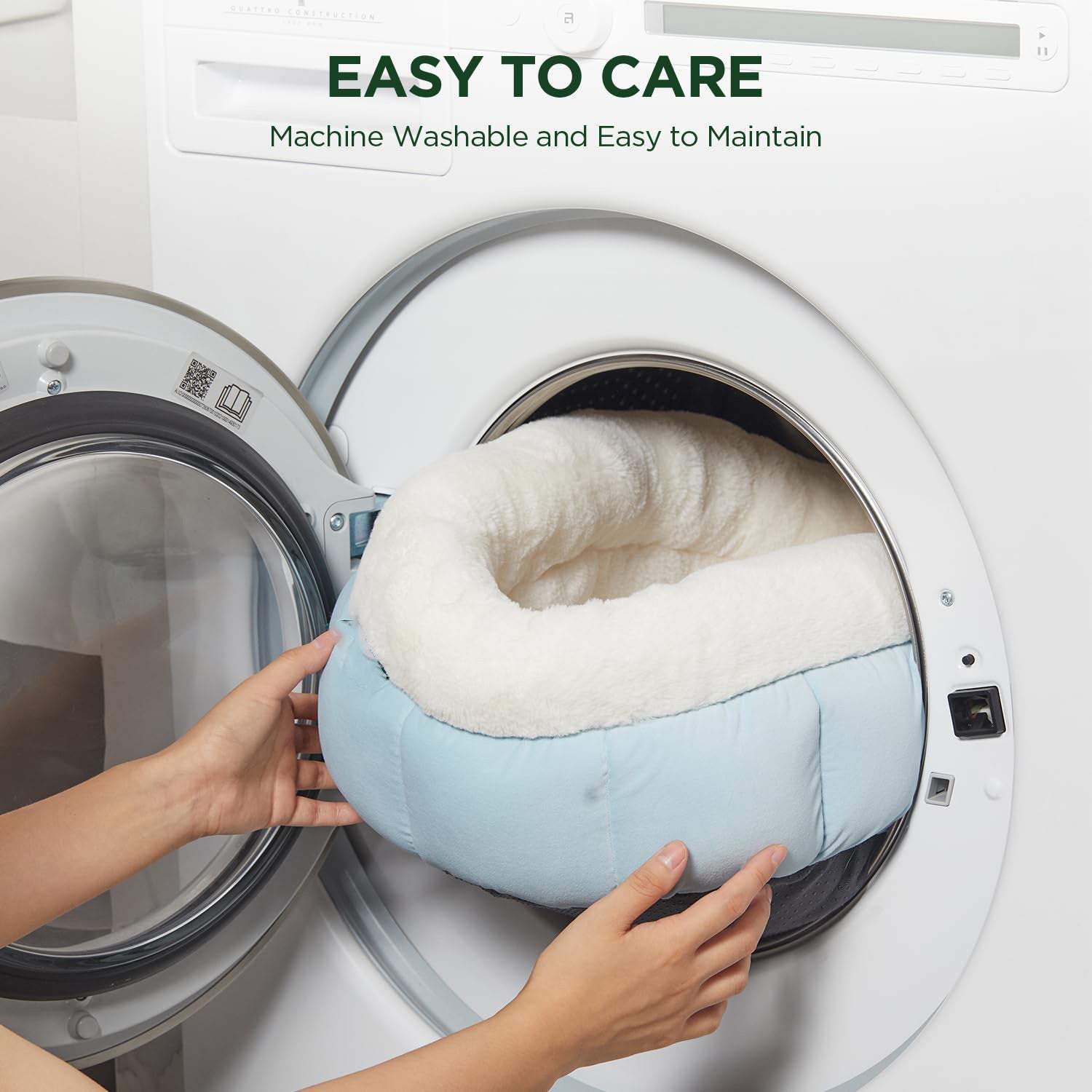 Donut Style Washable Round Pet Bed With Anti Slip Bottom