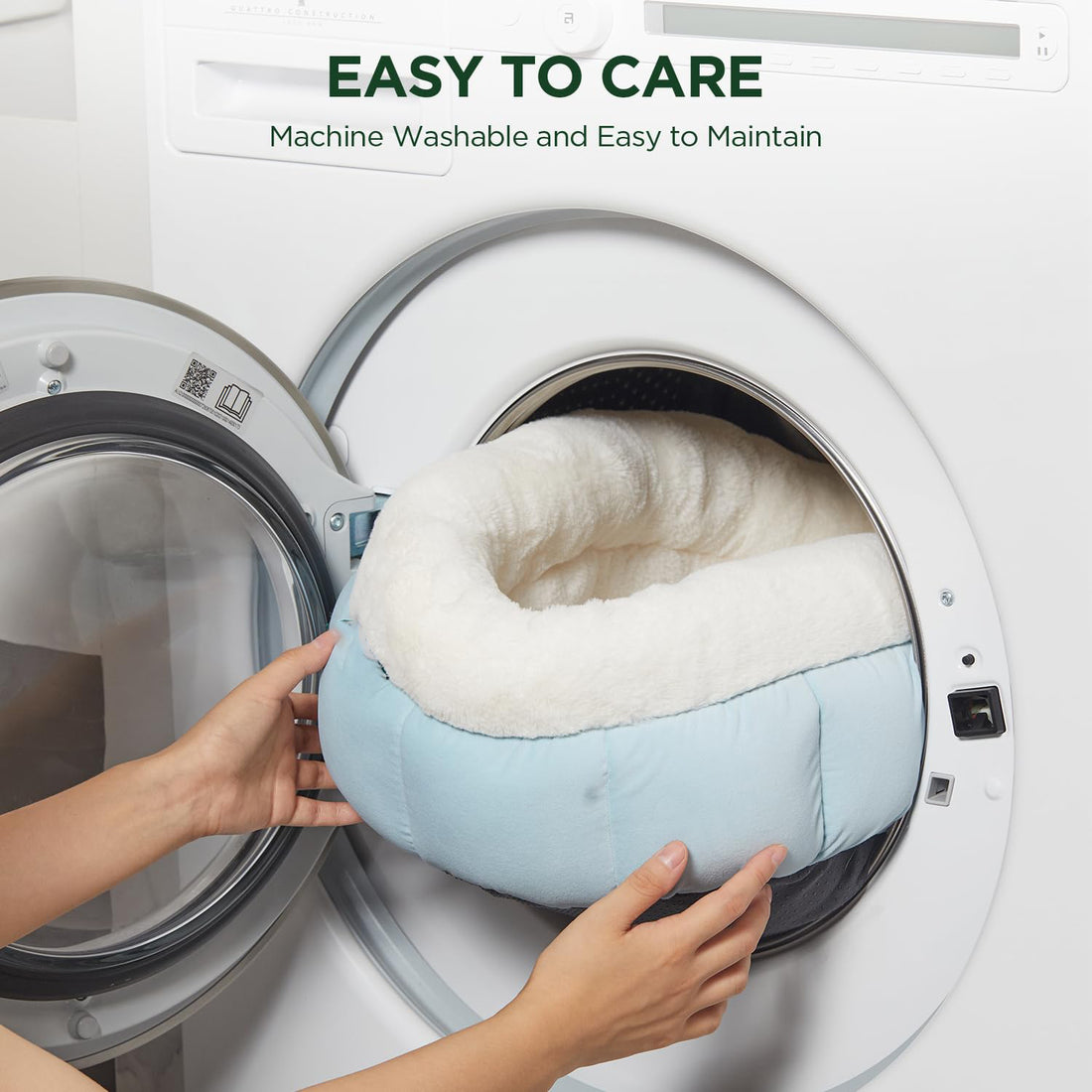 Donut Style Washable Round Pet Bed With Anti Slip Bottom