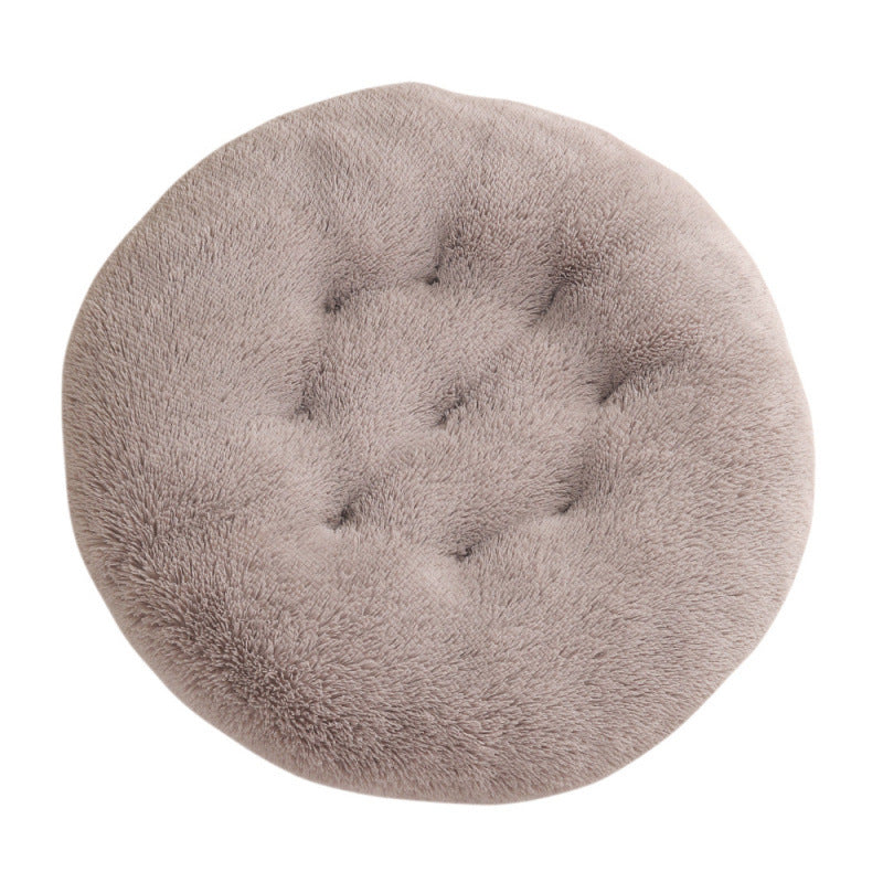 Round Plush Warm Pet Sleeping Mat And Bed