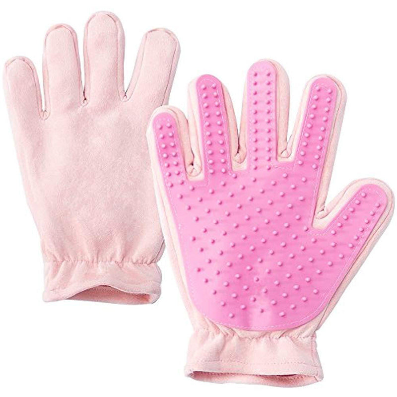 Pet Five Finger Grooming Gloves Bath Massage Hair Cleaning Tool