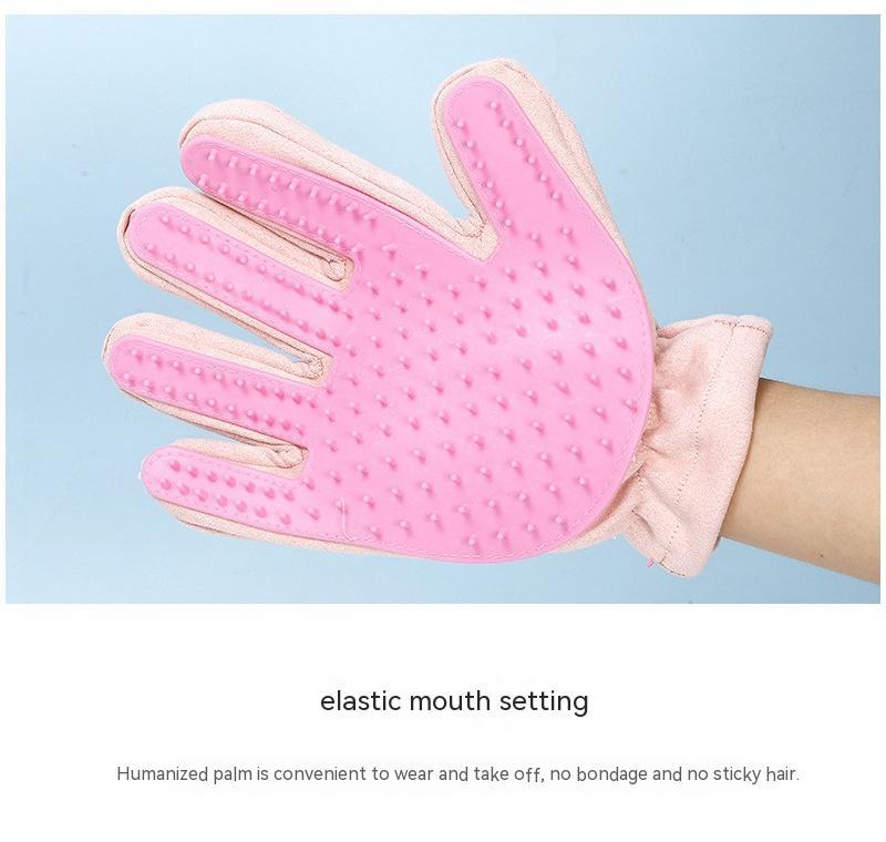 Pet Five Finger Grooming Gloves Bath Massage Hair Cleaning Tool