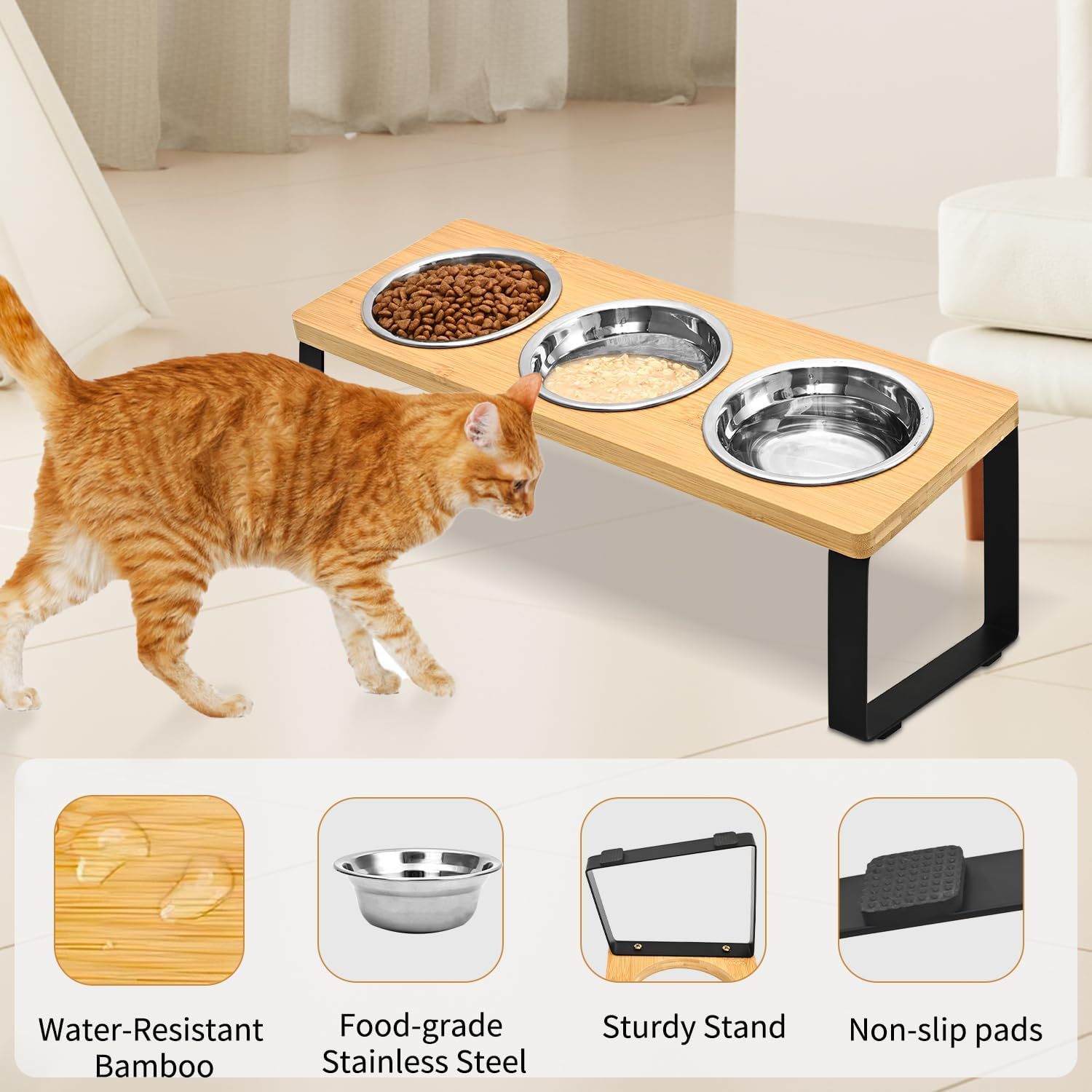 Pet Wooden Iron Feeding Rack With Bowl Stand