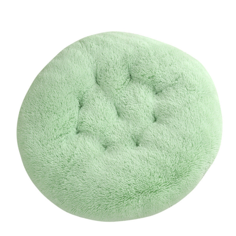 Round Plush Warm Pet Sleeping Mat And Bed