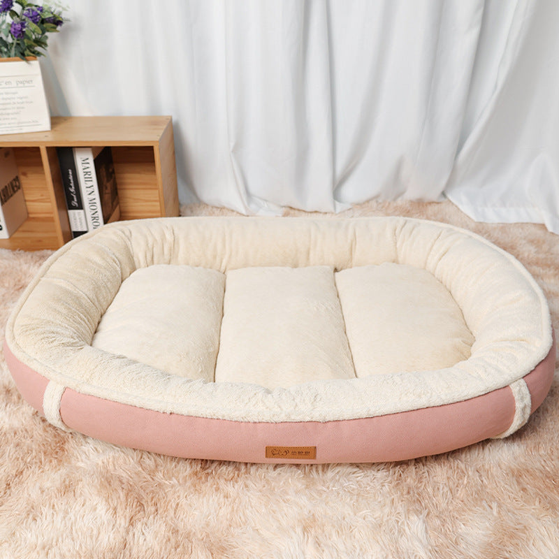 Linen Round Non Slip Pet Bed Mat Nest