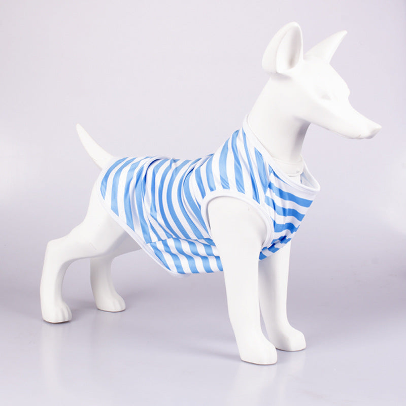 Pet Tank Top Striped Crew Neck T Shirt