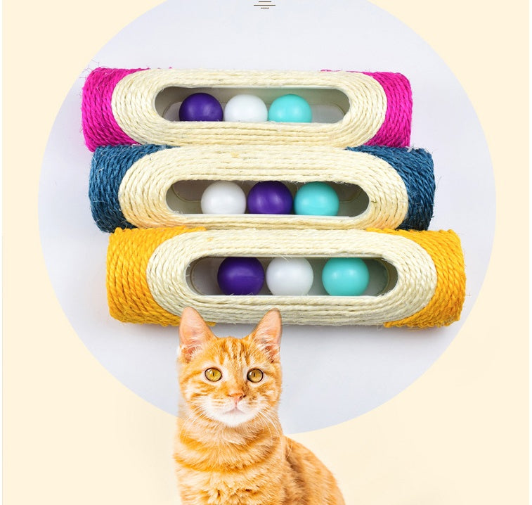 Pet Sisal Drum Interactive Scratching Toy Set