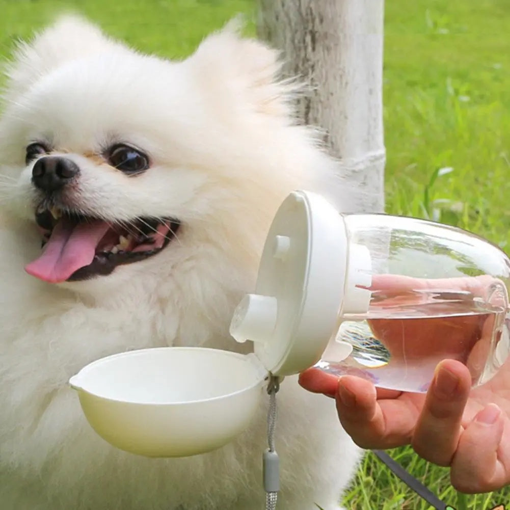 Pet Portable Travel Water Bottle Feeding Cup With Lanyard