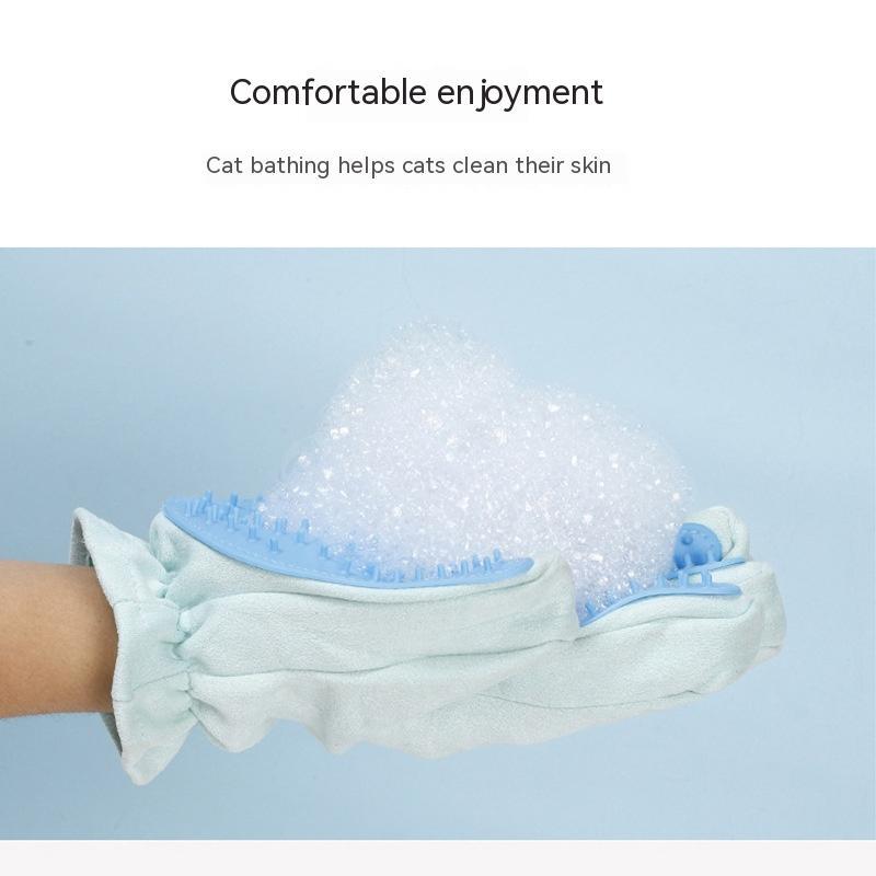 Pet Five Finger Grooming Gloves Bath Massage Hair Cleaning Tool