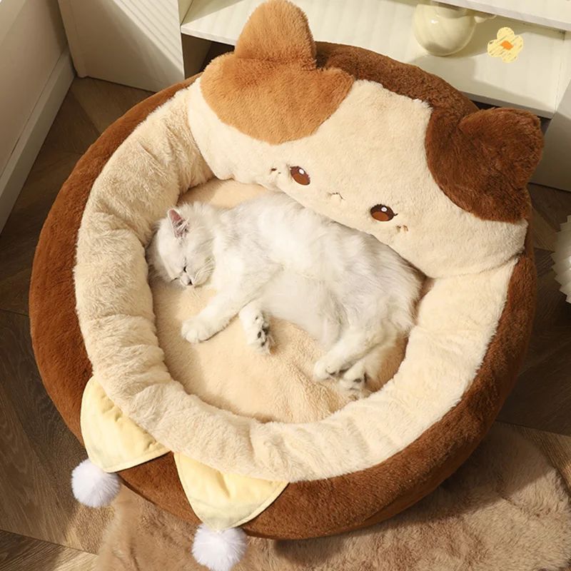 Round Soft Winter Warm Pet Sofa Bed Deep Sleep Cushion