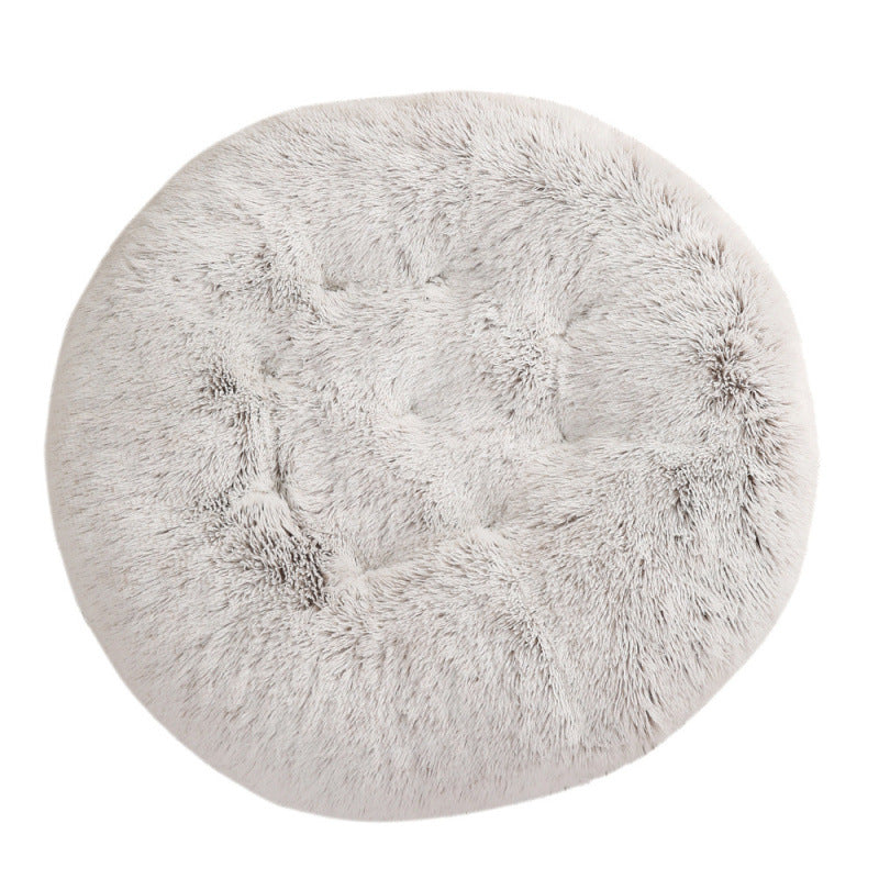 Round Plush Warm Pet Sleeping Mat And Bed