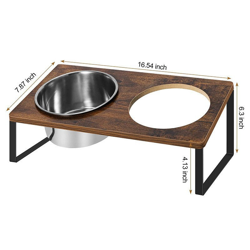 Pet Wooden Iron Feeding Rack With Bowl Stand